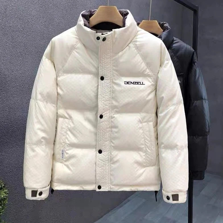 皮面羽绒服男士秋冬季爆款男装潮牌青年短款品牌冬装防寒立领外套