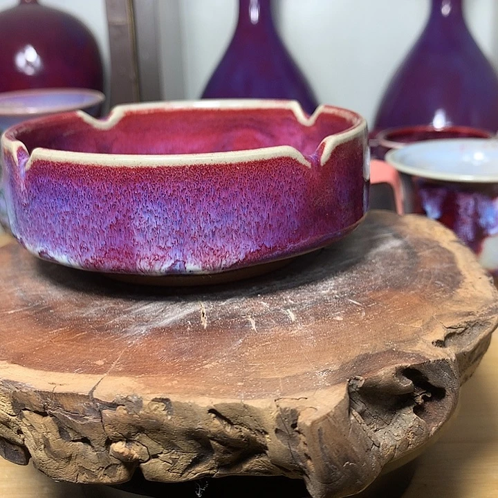 瓷片钧瓷杯子，纯手工制作