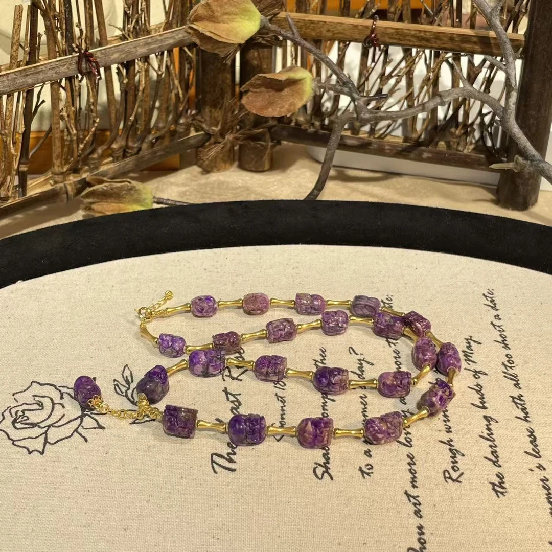 南非舒俱来酱紫貔貅18K项链/40cm/AZB8297(锦时)