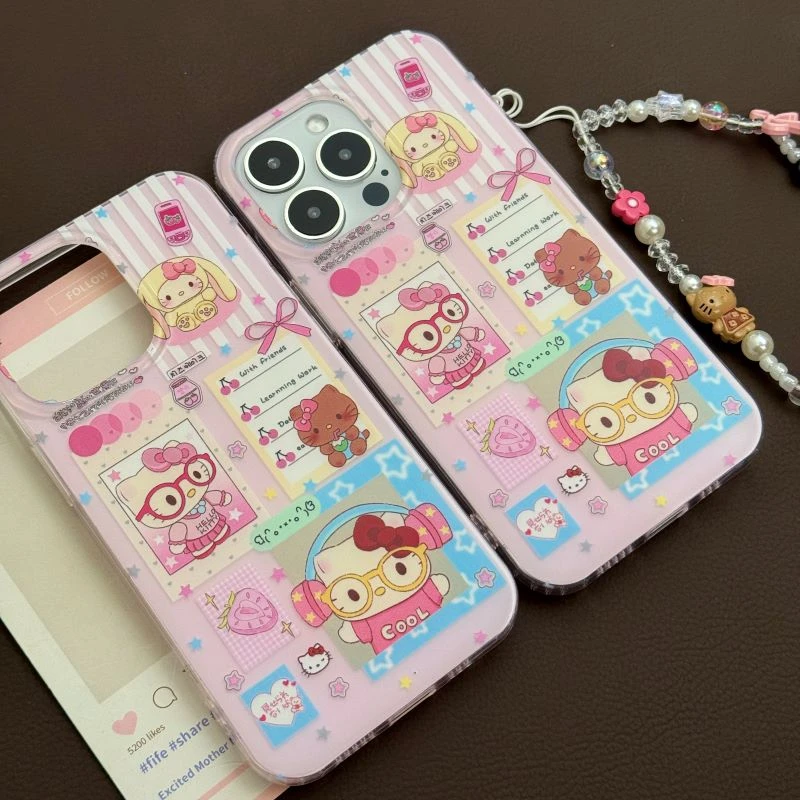 耳机凯蒂适用苹果iphone小米15promax防摔vivo华为oppo手机壳女