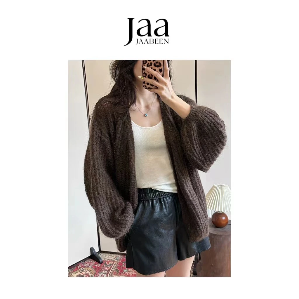 『JAABEEN』25AW秋冬灯笼袖毛织开衫外套针织小众设计师款 25CY068