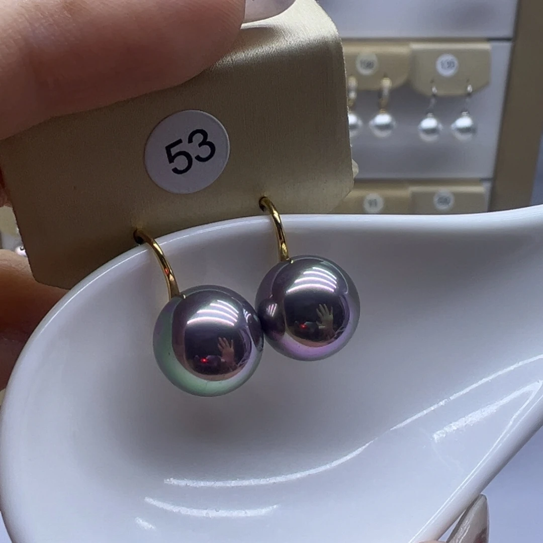 银S925镶嵌淡水珍珠耳饰