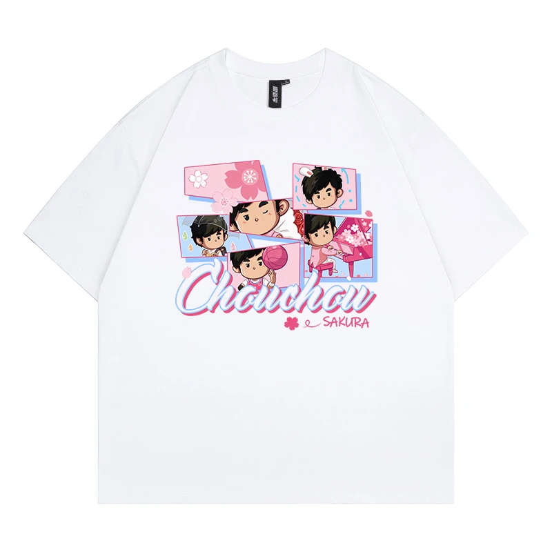 周杰伦 周同学夏季 圆领T恤美式街头休闲宽松国潮男装