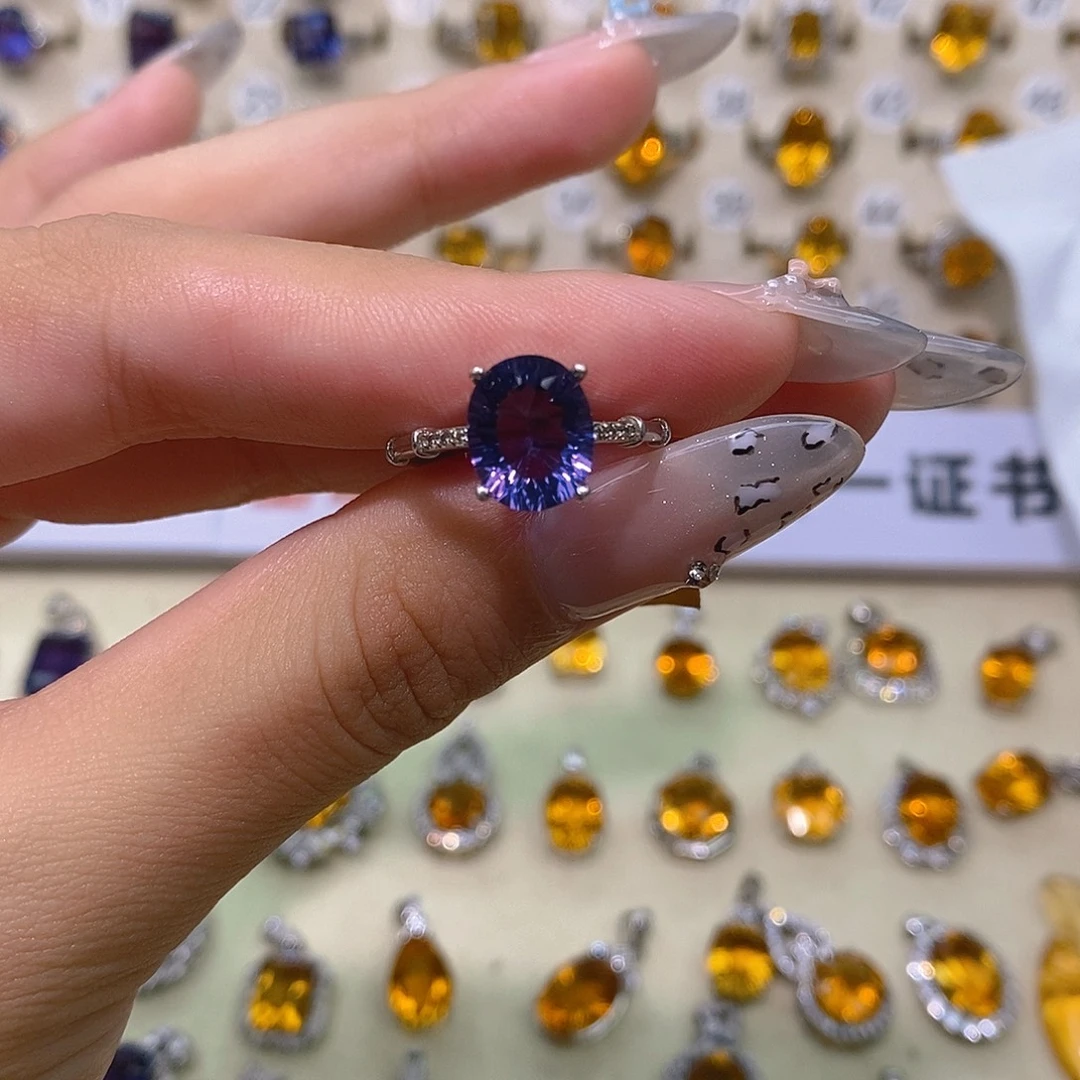 紫晶珠宝半成品银S925镶嵌