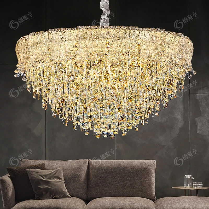 德聚亨源头厂家直销轻奢水晶吊灯简约设计客厅卧室餐厅灯具高级感