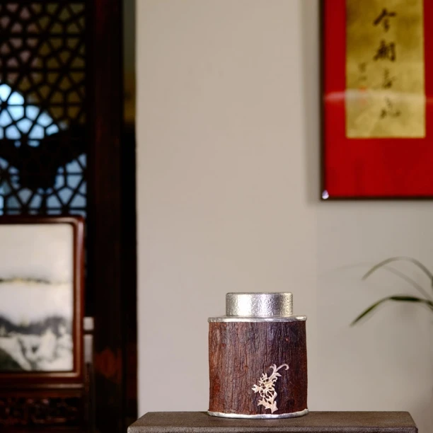小叶紫檀梅兰竹菊中式茶叶罐醒茶罐储物复古储茶罐密封罐