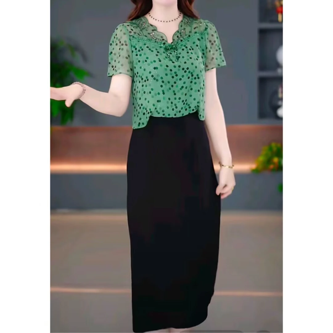 夏季新款连衣裙2025新款显瘦修身收腰韩版气质遮肚裙子YX25K1613