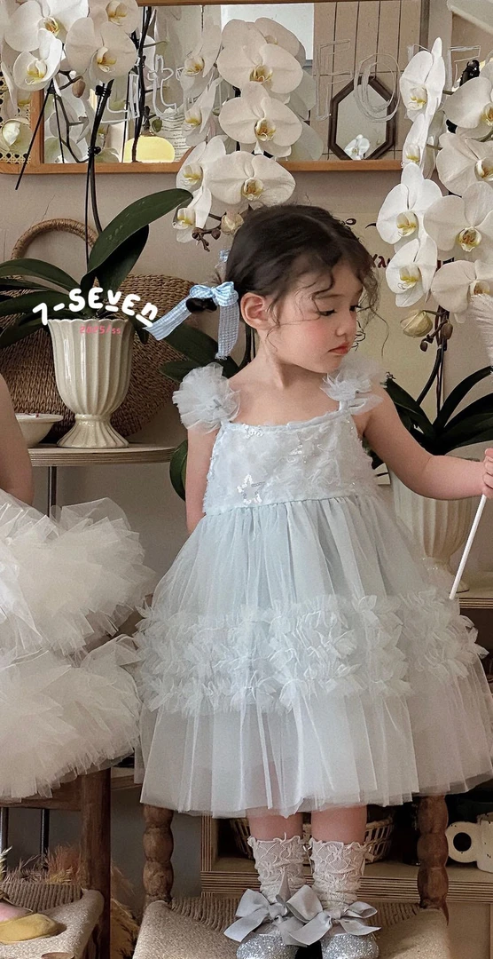 『7Seven正版』夏季蓝色五星莎莎裙公主裙8838