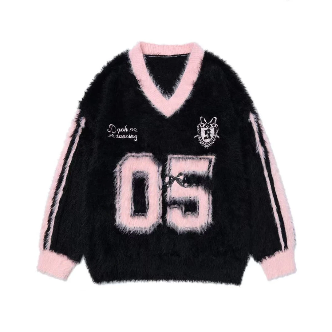 【李里家】美式辣妹学院风阔版套头上衣