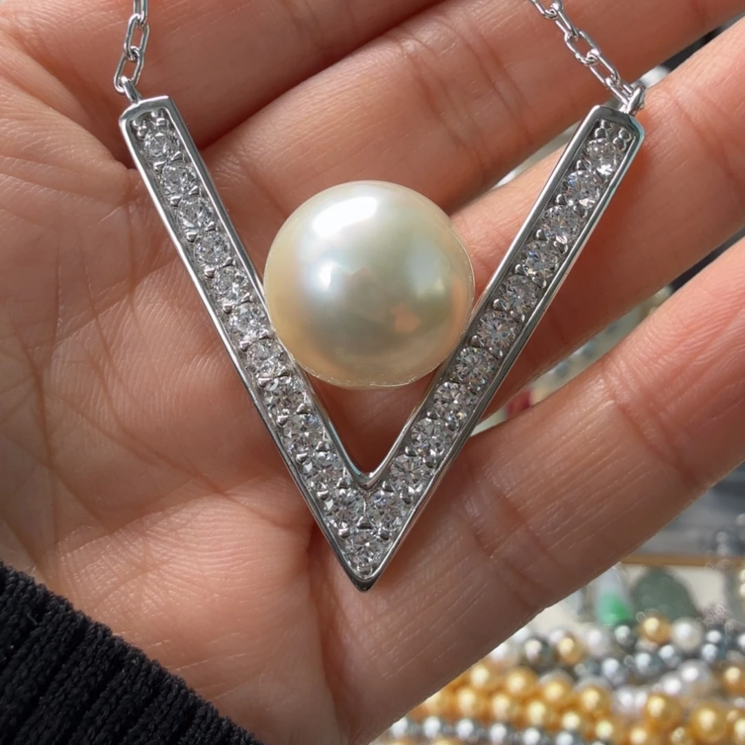 颈饰海水珍珠银S925镶嵌14-15