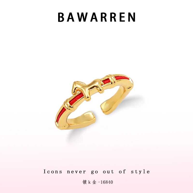 Bawarren 16840-【马到成功】气质轻奢时尚戒指