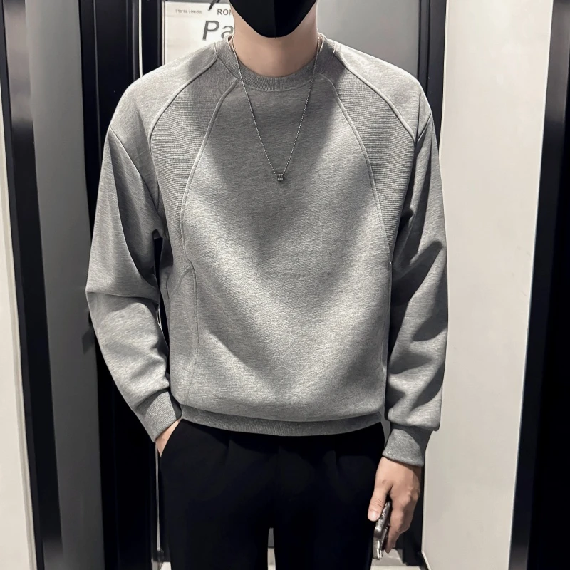 男士卫衣秋季2025新款爆款男生圆领长袖打底衫高级感男装上衣外套