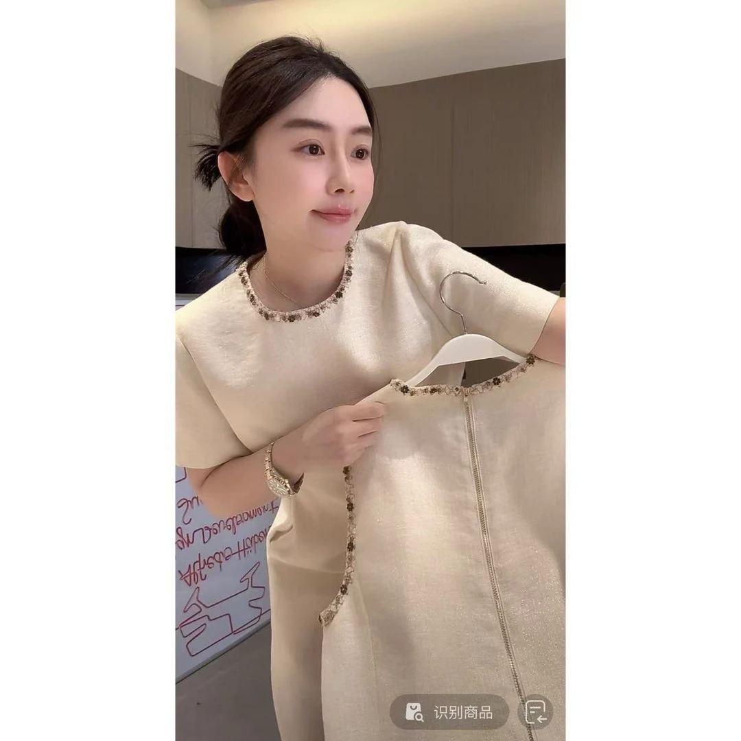 ZHUIMU.【布朗尼】新中式国风夏季高级时尚气质亚麻连衣裙ZM7271...