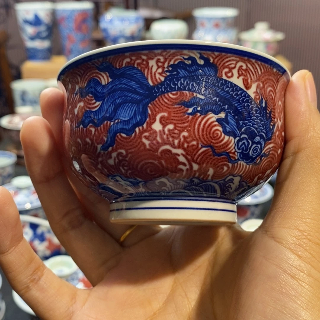 鱼澡炉式杯原矿手绘原矿