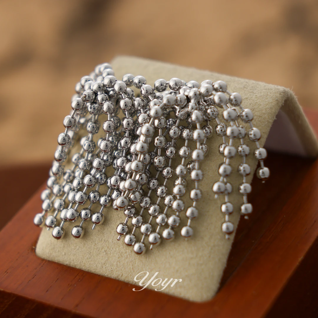 YOYR 黄铜耳饰 绚丽烟花流苏耳钉气质轻奢时尚瑞丽小香风高级感女