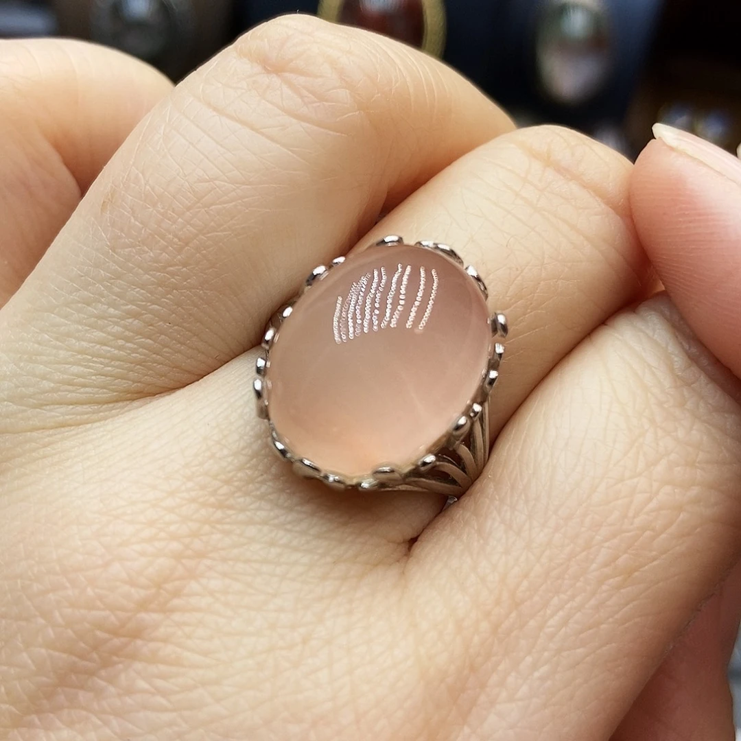 水晶戒指银S925镶嵌?**?