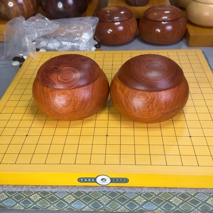 木质缅甸花梨木特价棋罐一对