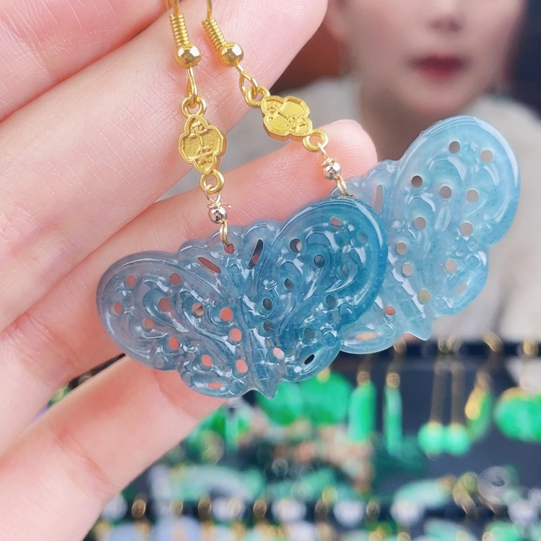 翡翠未镶嵌耳饰饰品