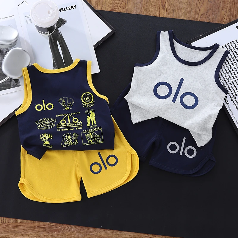 男童炸街夏装2025新款洋气背心短裤套装儿童时髦薄款宝宝夏季帅气