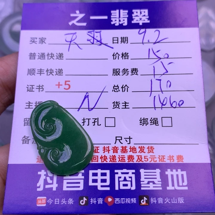 颈饰未镶嵌翡翠天**雕