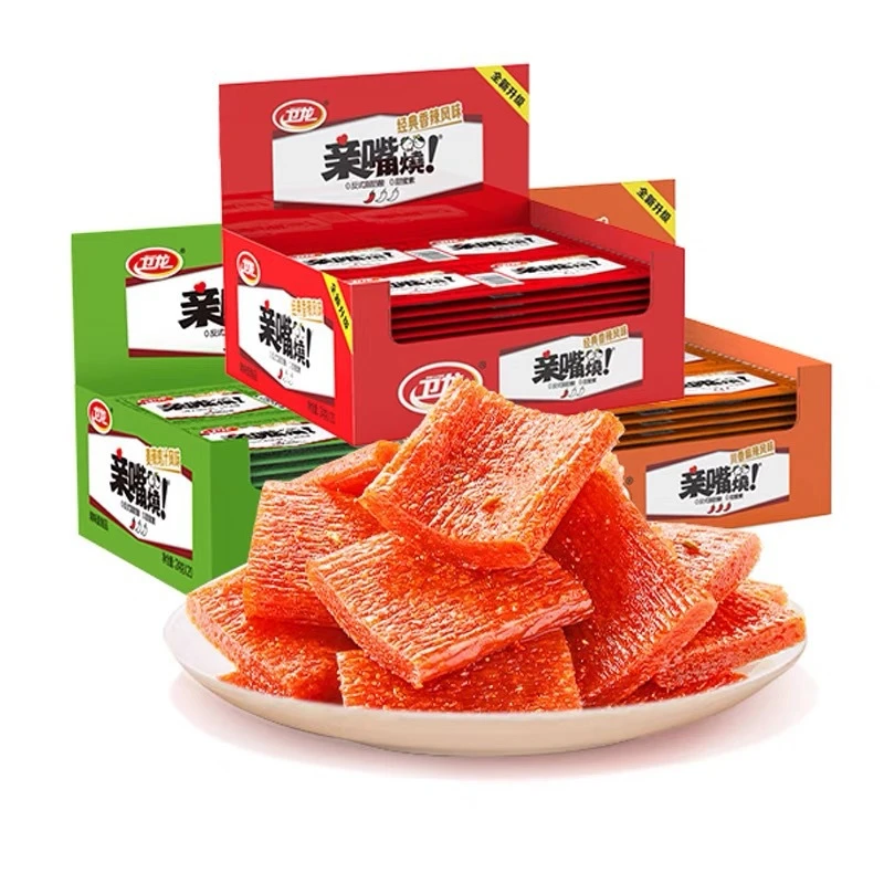 【对对碰】混合口味亲嘴烧大刀肉24g怀旧网红休闲辣条解馋零食