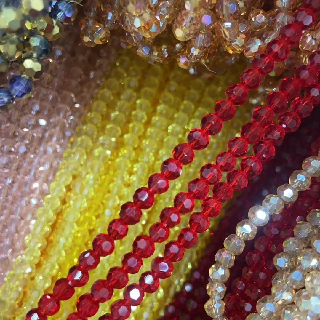 新款多册彩色切面玻璃水晶珠水晶球 diy饰品手工材料批发