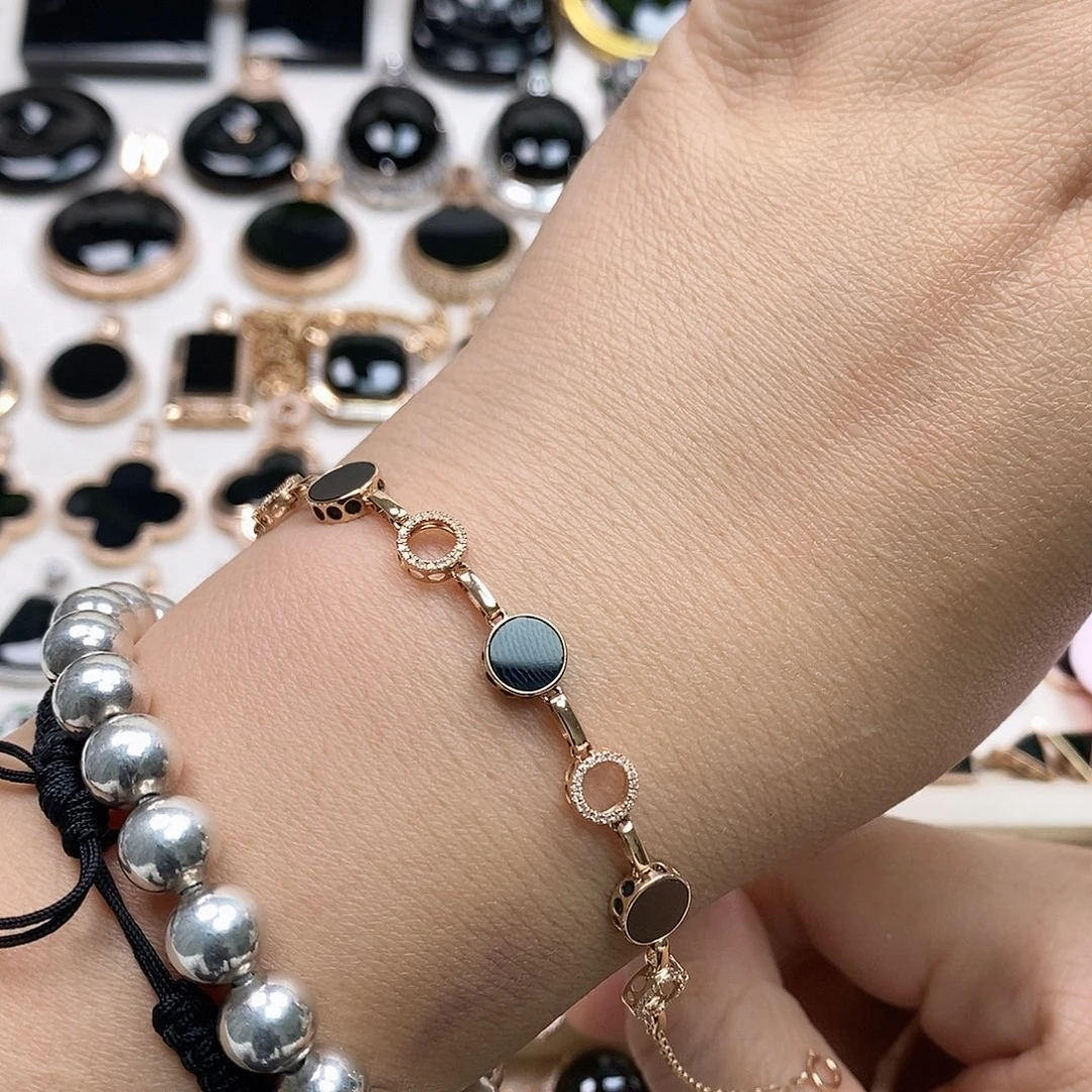 翡翠18K金镶嵌手链