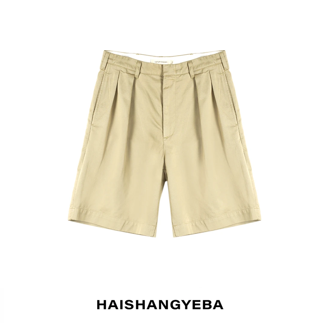 【海上叶爸】新款2025百搭男女同款宽松翻边薄款短裤