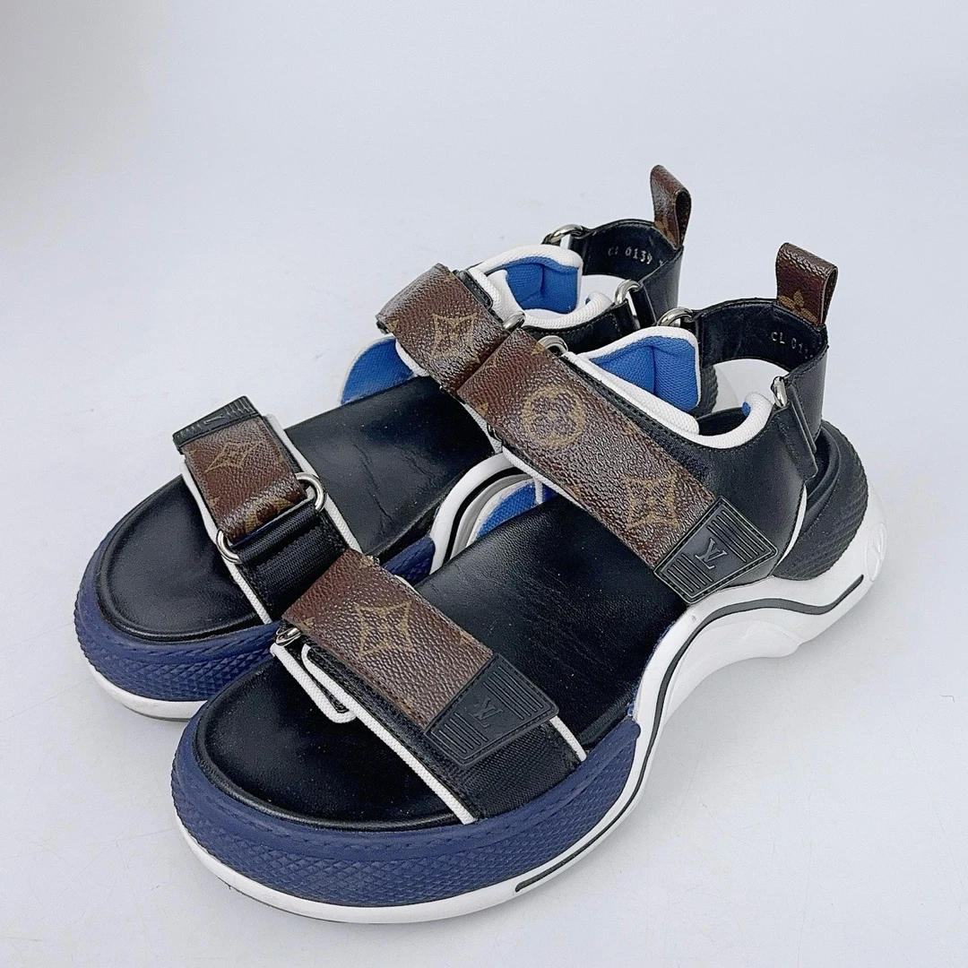 99新 LouisVuitton/路易威登 37.5码 老花拱桥凉鞋/98新/jm07506