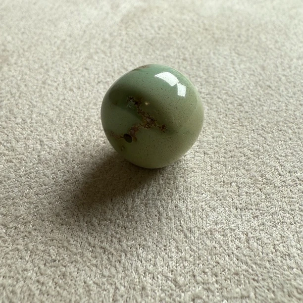 原矿纯天然无优化瓷釉玻璃瓷高瓷水草纹绿松石老型15.6×13mm4.5克