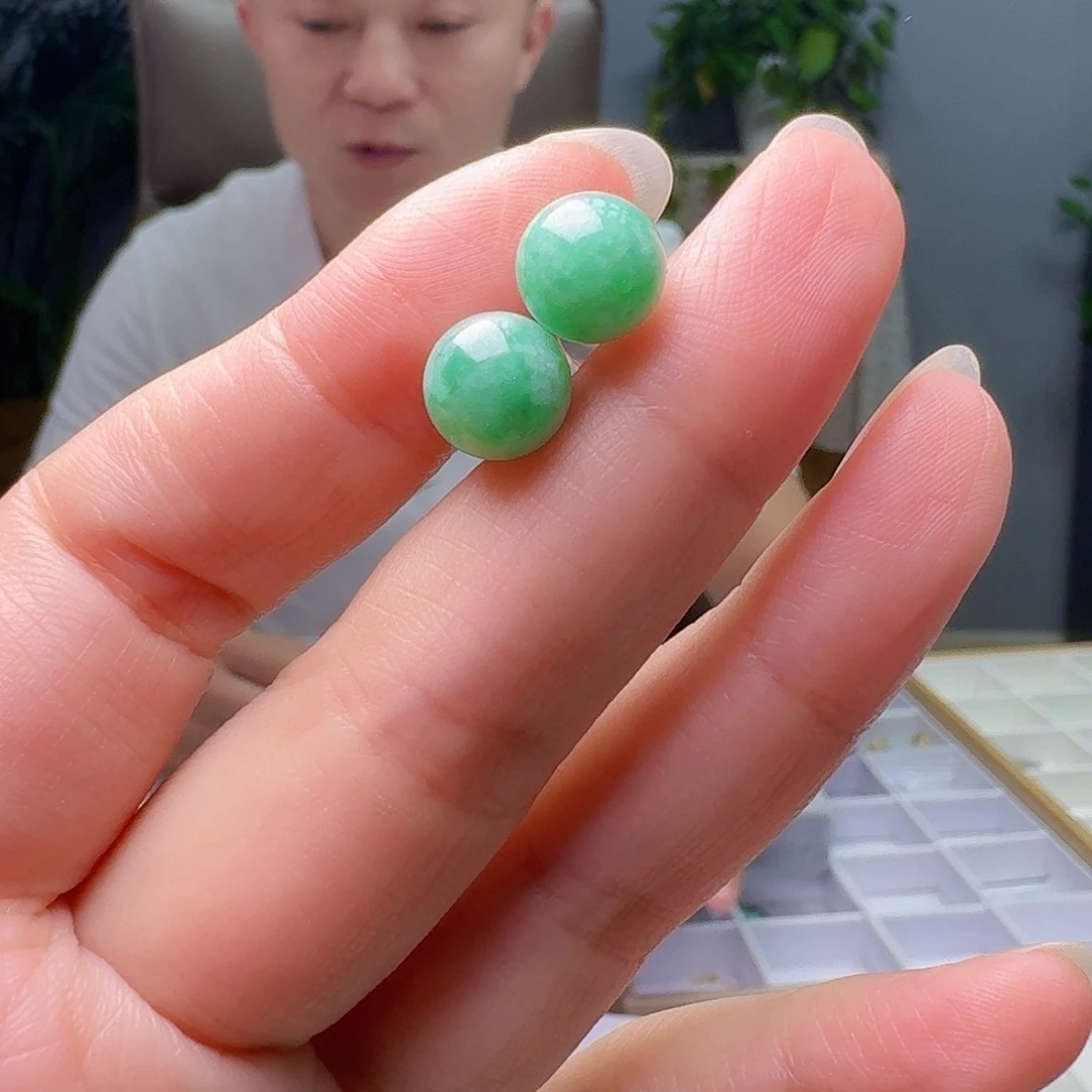 银S925镶嵌翡翠耳饰多样性发货其一