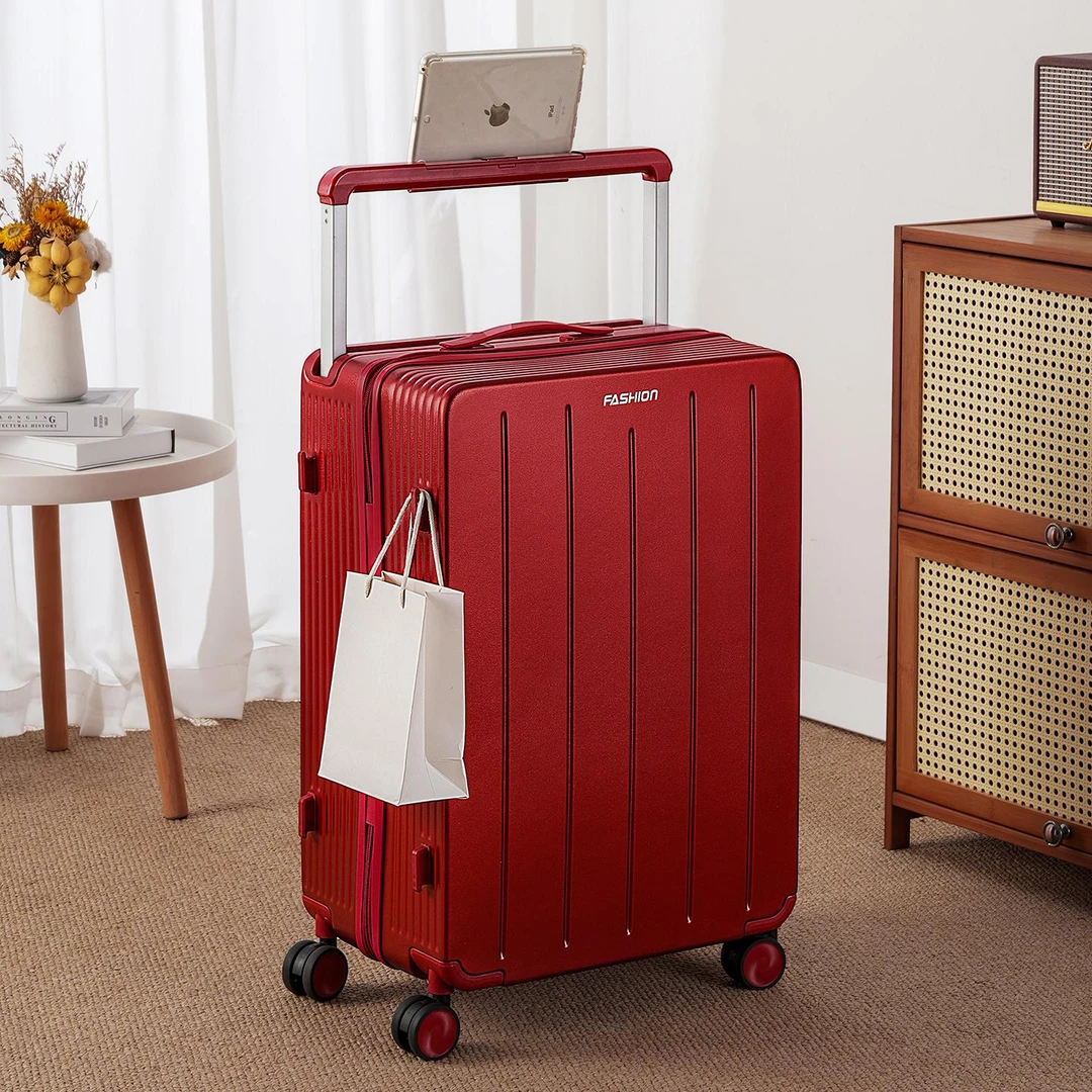 范哲萨新款宽拉杆行李箱女20寸红色登机箱旅行箱结婚陪嫁喜箱子结