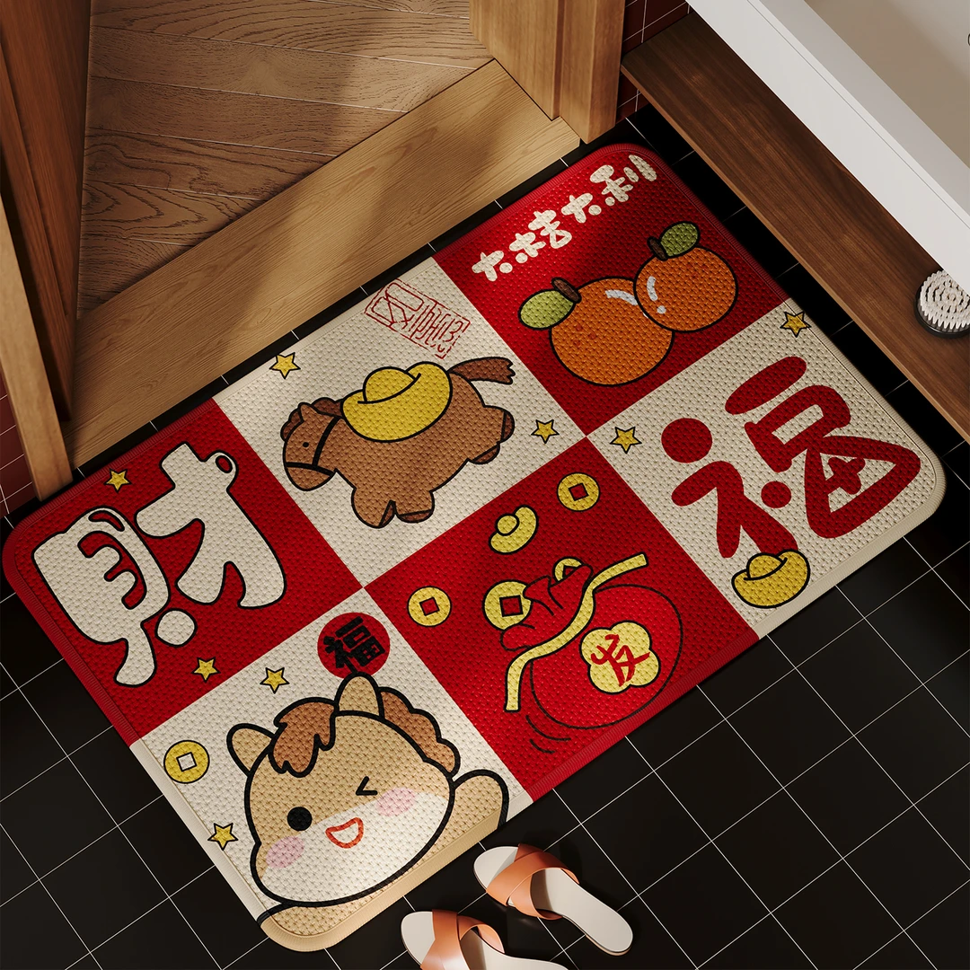 卫生间脚垫浴室卡通防滑垫洗澡厕所门口耐磨耐脏免洗吸水速干地毯