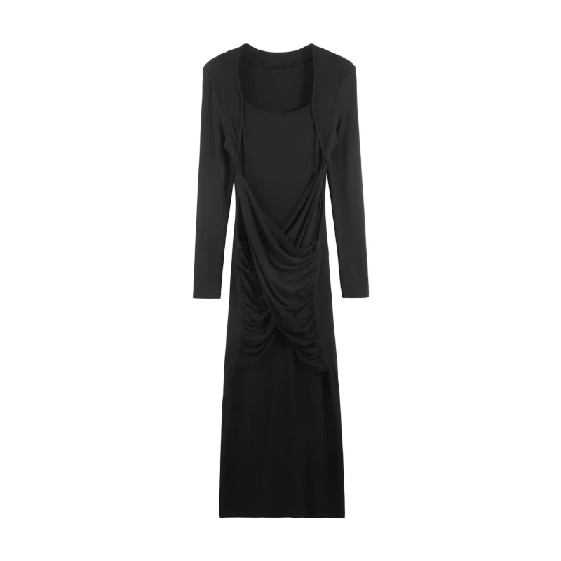 「思思」2025新款辣妹包臀修身显瘦长连衣裙HBZC641267 nnassa