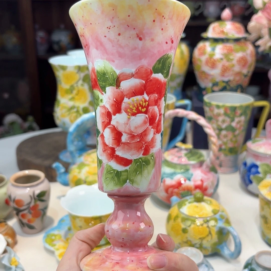 景德镇手绘高温釉下彩陶瓷茶具