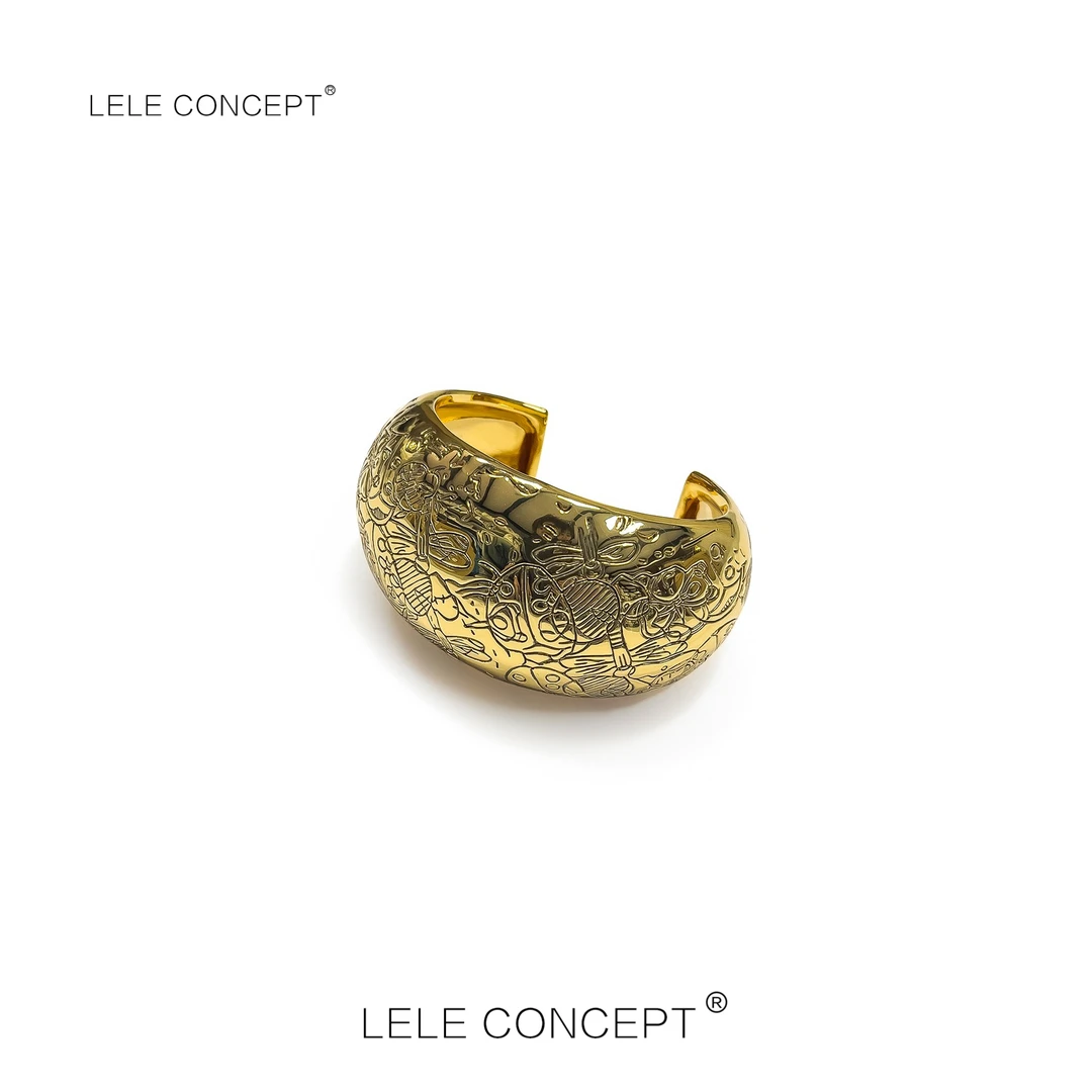 黄铜手镯 LELE CONCEPT丨【如一】图腾花手镯SP0196