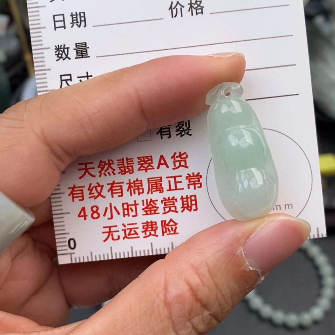 翡翠未镶嵌颈饰福豆