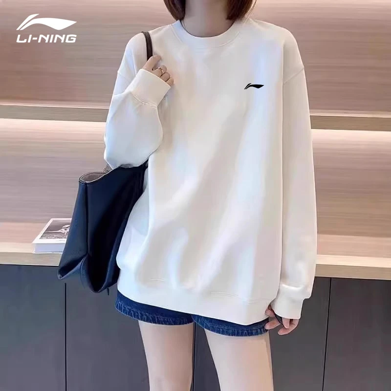 李宁圆领卫衣情侣男女同款官方正品时尚休闲2025百搭运动潮流新款