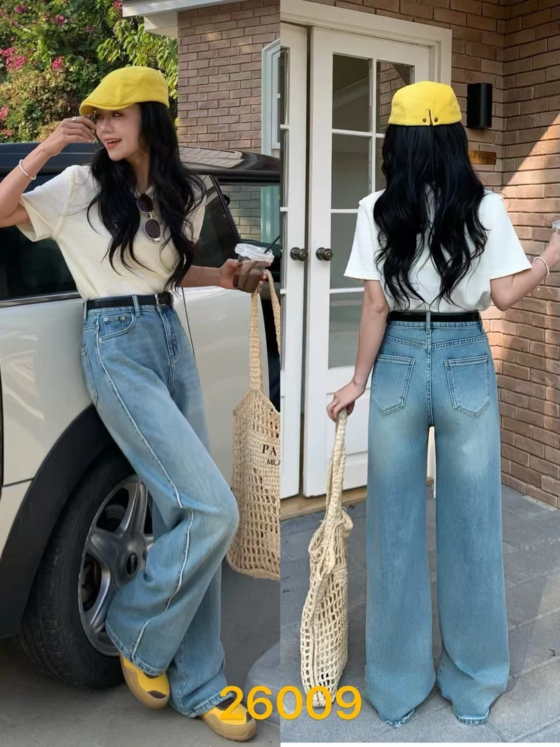 【鞋爱】26009国潮原创千悦女士直筒牛仔裤