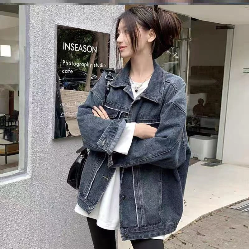 王永家~春季新款美式复古流苏牛仔外套8069