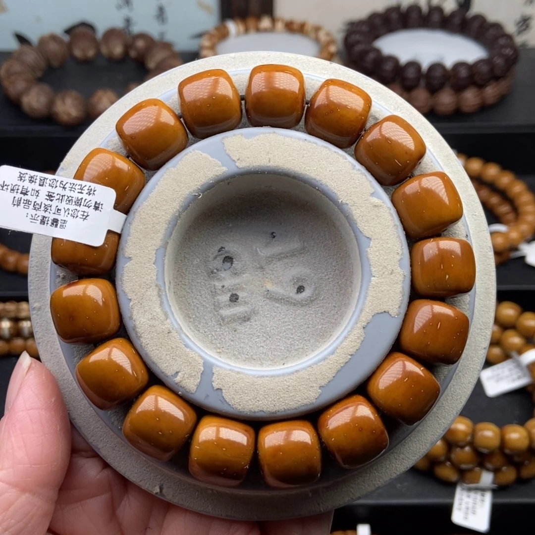 紫金鼠手串13.6mm近实心精品短轴黄金甲老型