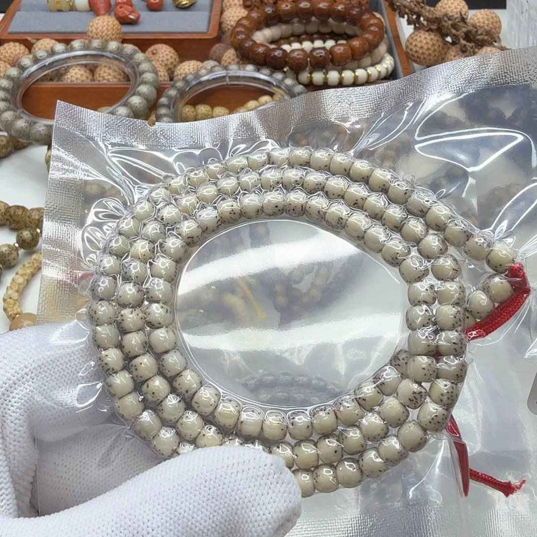 星月菩提手串21梵天糯冰石玉河豚6左右108
