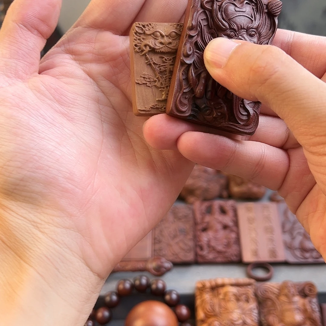 我***比枣木雷击枣木手把件2