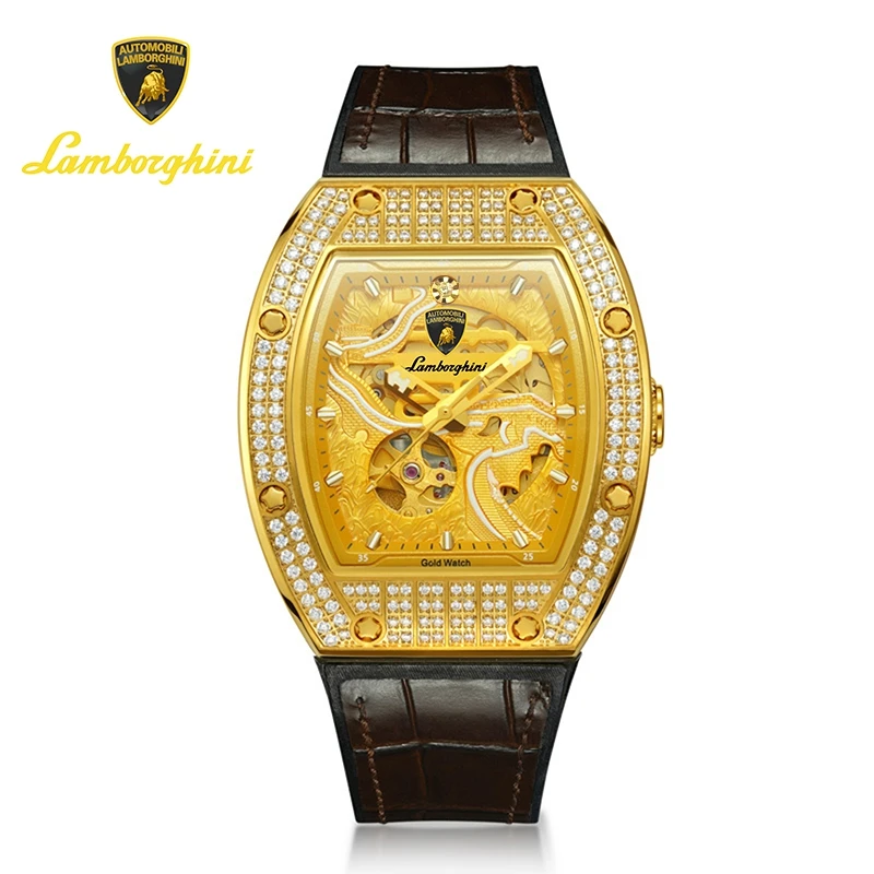 AutomobiliLamborghini兰博基尼足金999酒桶陀飞轮长城腕表FB佛