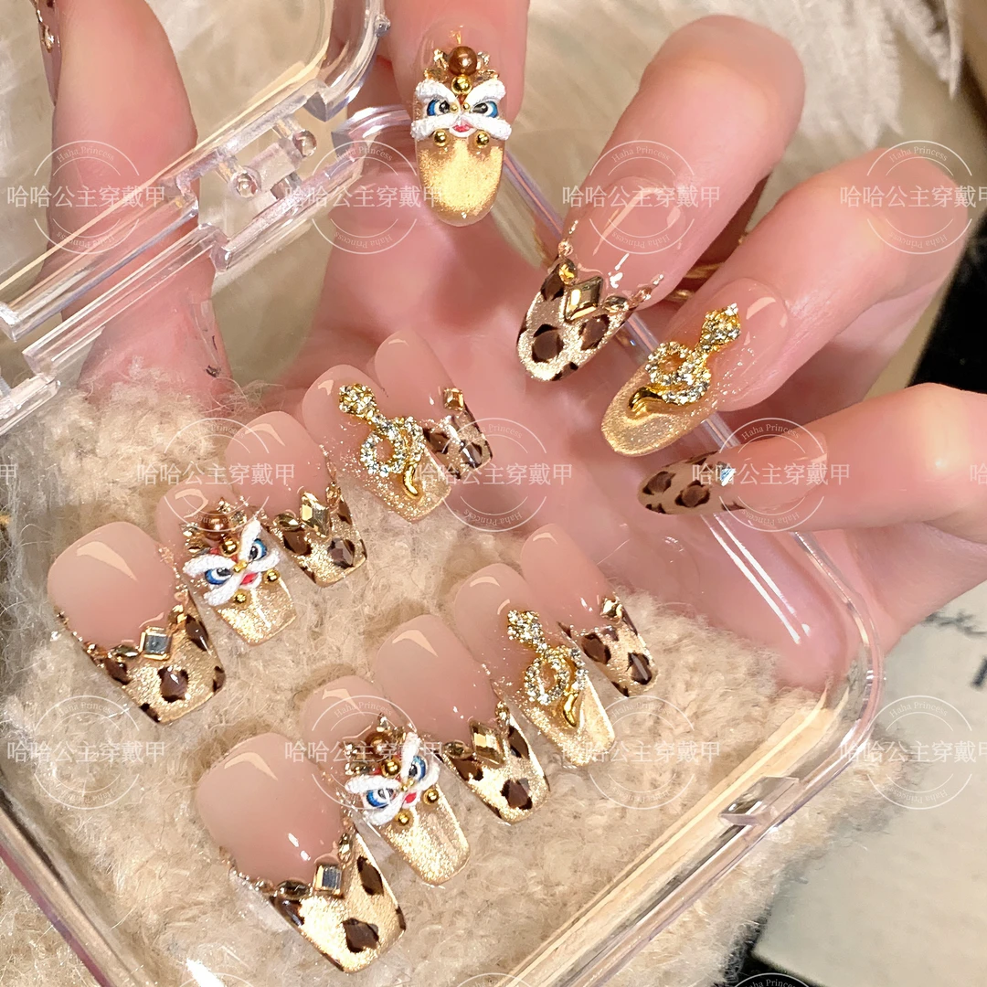 【掉钻包补^_^豹纹醒狮】香槟拼钻墨镜粉金色猫眼拼钻温柔高级10透