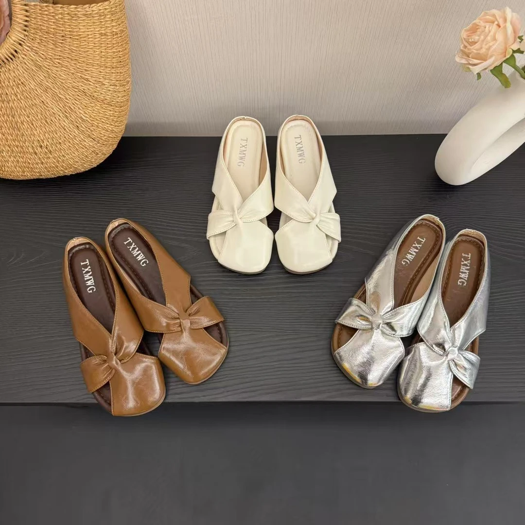 平底勃肯镂空包头拖鞋女2025夏季外穿时尚百搭软底舒适休闲复古