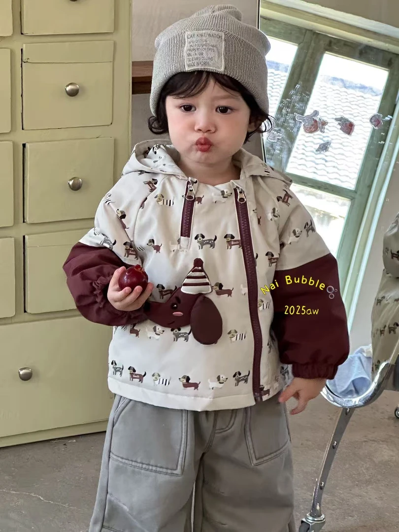 Nai Bubble帽子小狗夹棉冲锋衣外套99803