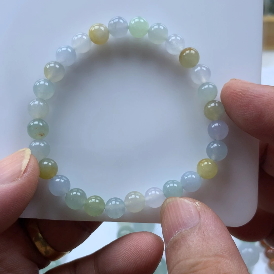 未镶嵌手串翡翠缅甸天然翡翠手串6.5卡28颗