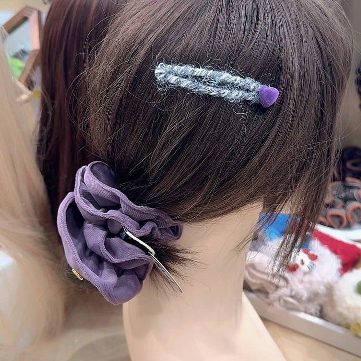 灰色紫爱心掰掰夹