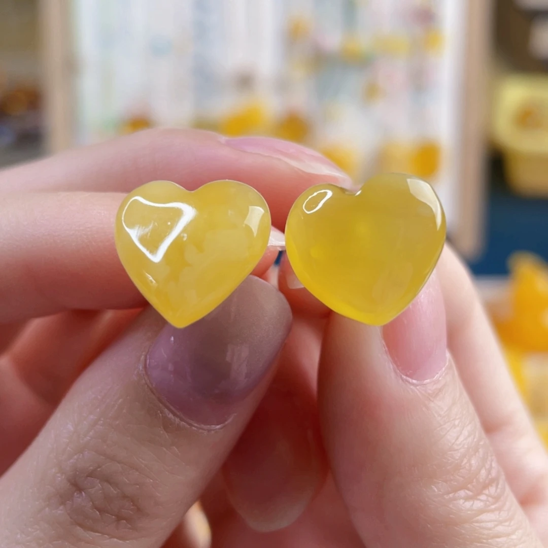 蜜蜡银S925镶嵌裸石蜜蜡耳钉